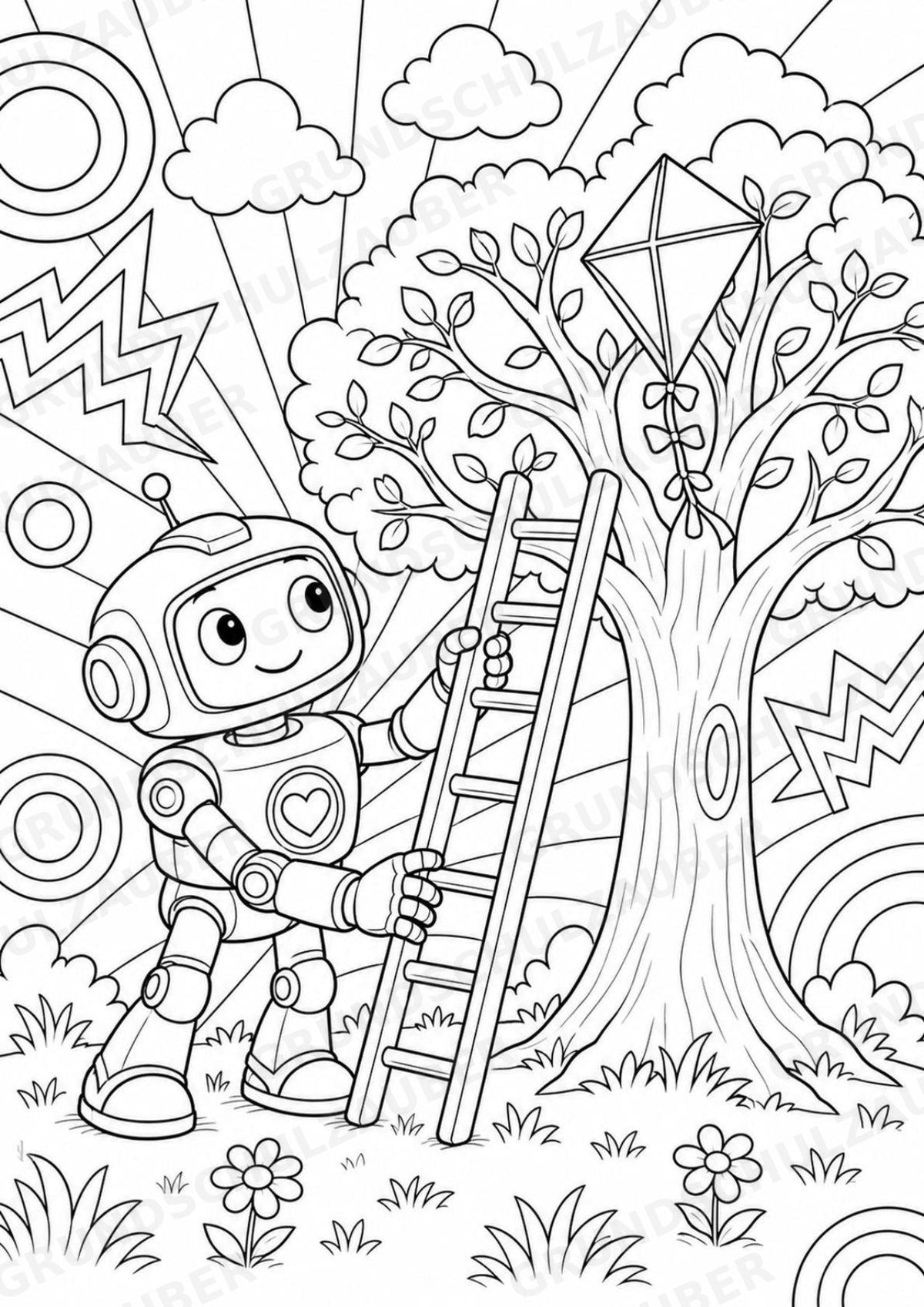 Roboter POP Art Ausmalbilder 15 Malvorlagen – Materialseite 8