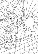 Roboter POP Art Ausmalbilder 15 Malvorlagen – Materialseite 9