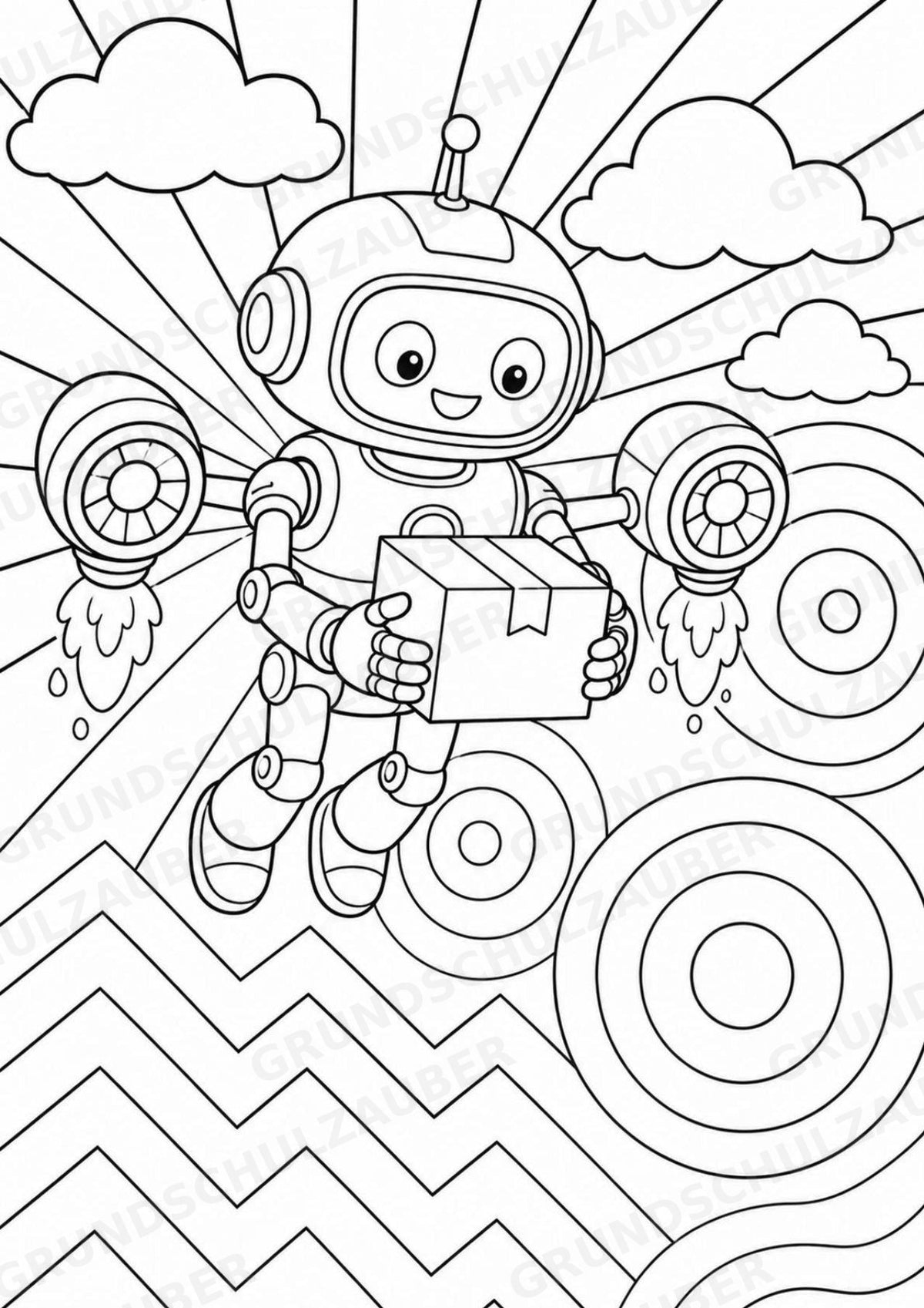Roboter POP Art Ausmalbilder 15 Malvorlagen – Materialseite 12