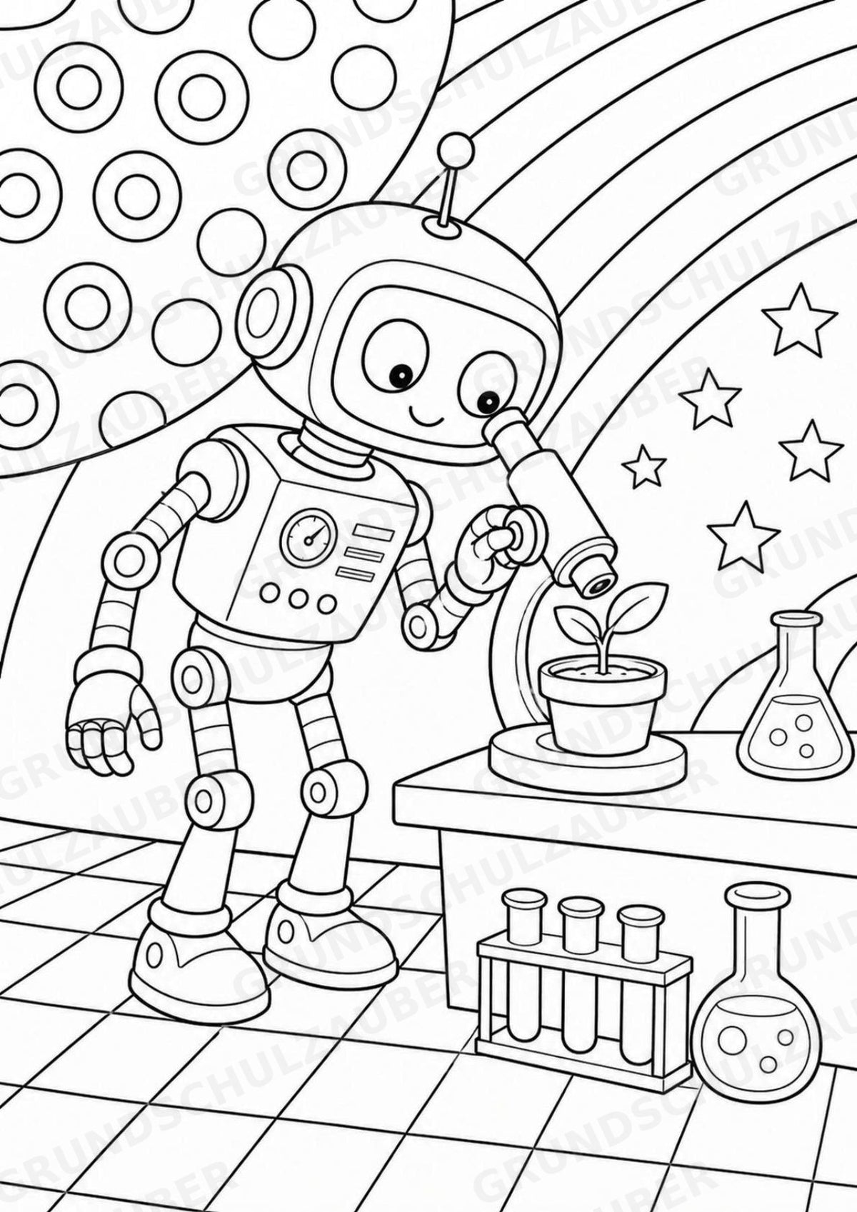 Roboter POP Art Ausmalbilder 15 Malvorlagen – Materialseite 15