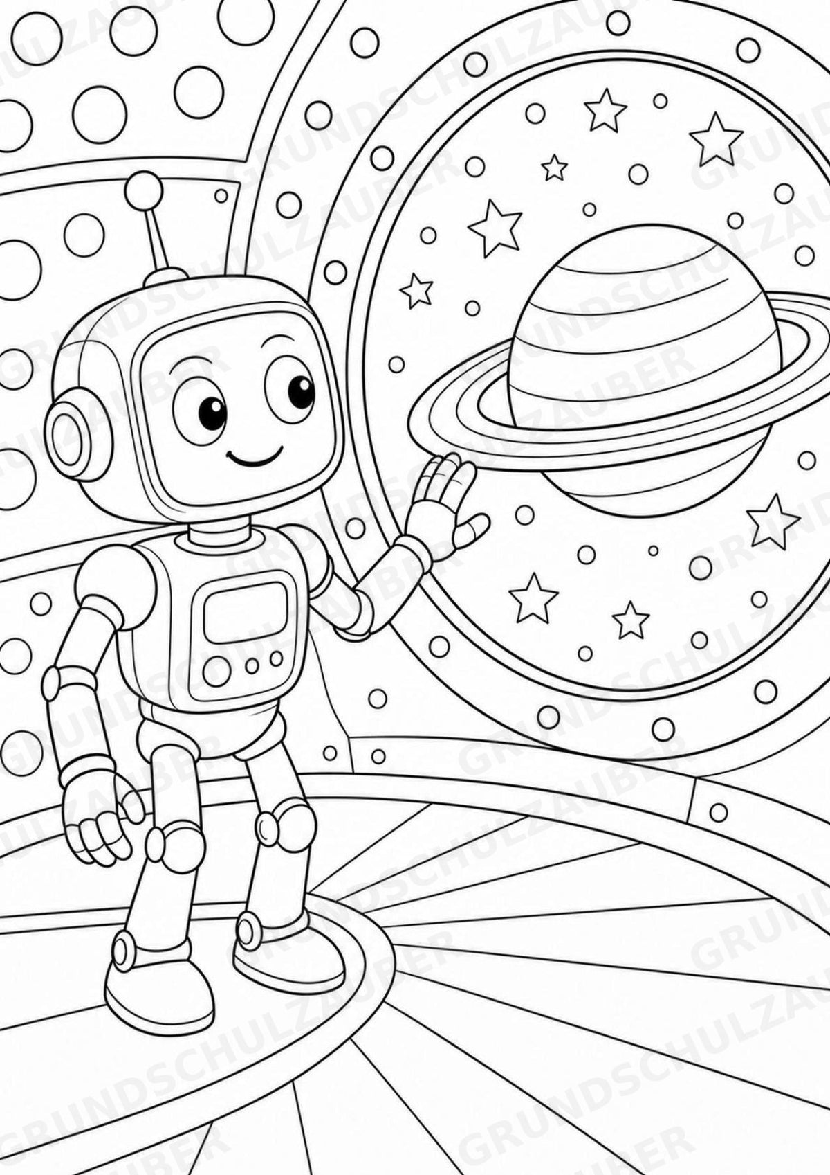 Roboter POP Art Ausmalbilder 15 Malvorlagen – Materialseite 16