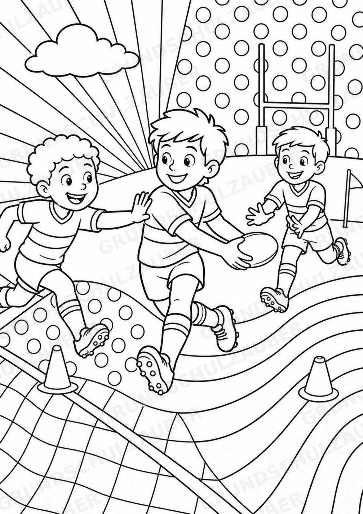 Rugby POP Art Ausmalbilder 15 Malvorlagen – Materialseite 14