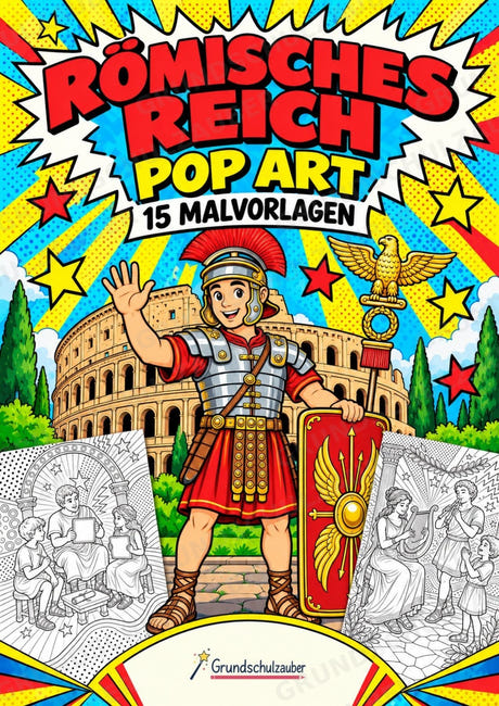 Römisches Reich POP Art Ausmalbilder 15 Malvorlagen – Cover