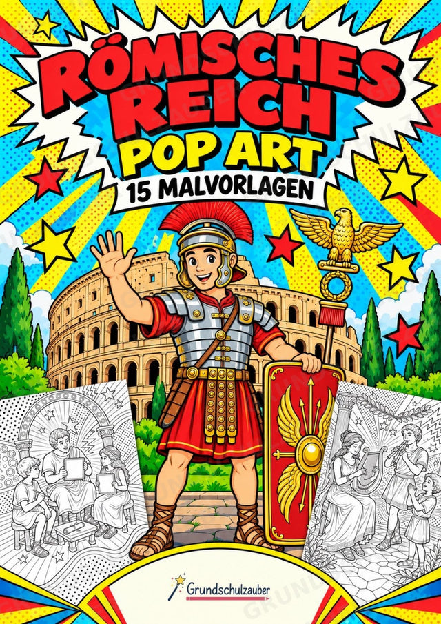 Römisches Reich POP Art Ausmalbilder 15 Malvorlagen – Cover