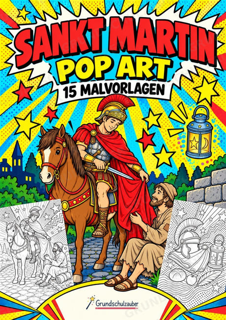 Sankt Martin POP Art Ausmalbilder 15 Malvorlagen – Cover