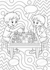 Schach POP Art Ausmalbilder 15 Malvorlagen – Materialseite 3