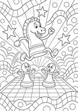 Schach POP Art Ausmalbilder 15 Malvorlagen – Materialseite 8