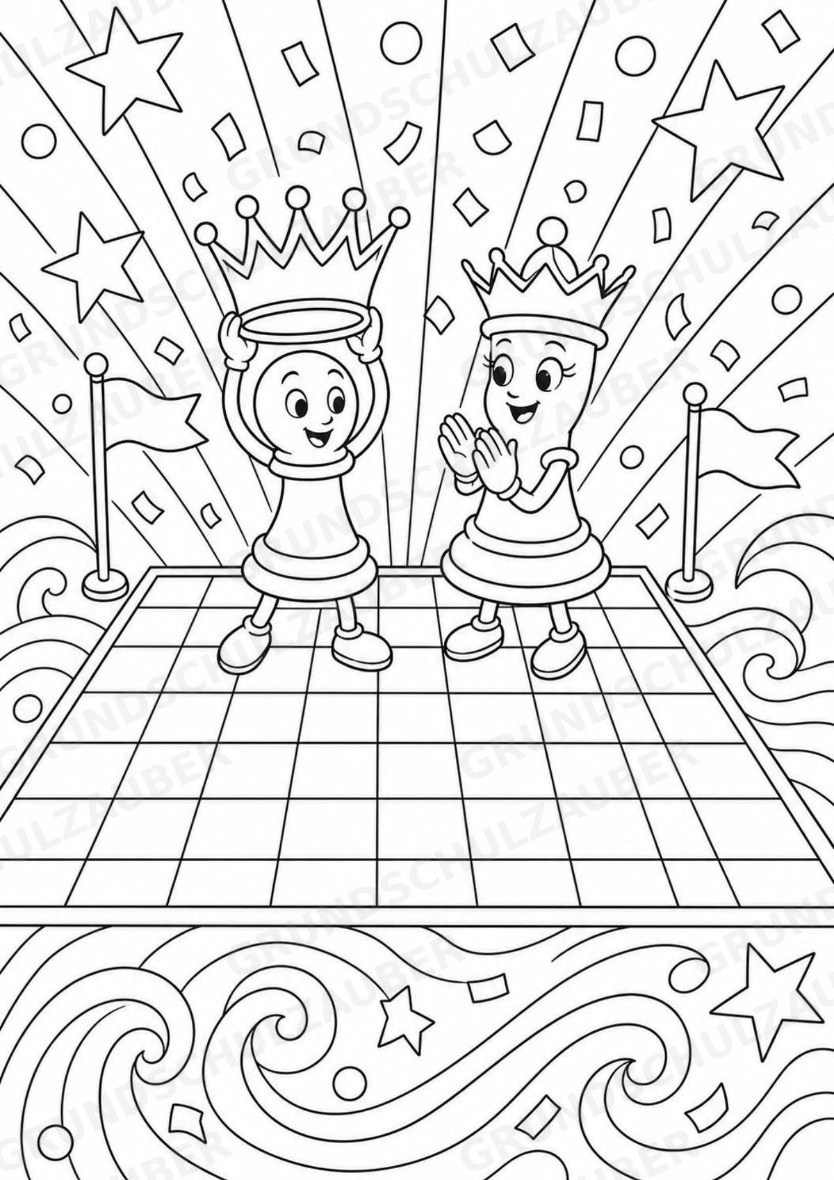 Schach POP Art Ausmalbilder 15 Malvorlagen – Materialseite 9