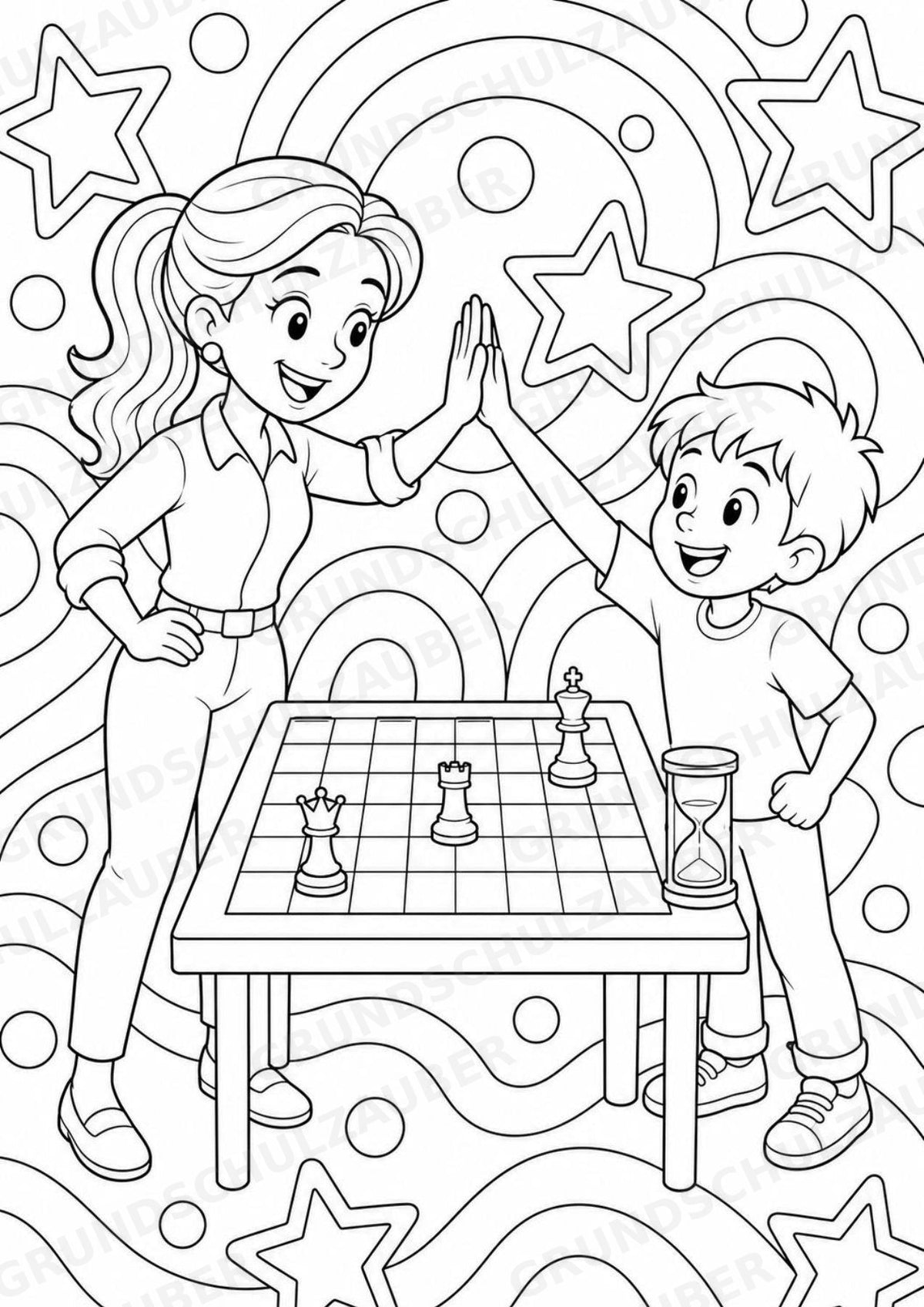 Schach POP Art Ausmalbilder 15 Malvorlagen – Materialseite 16