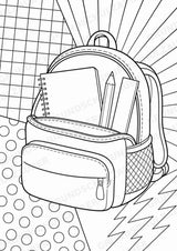 Schulstart POP Art Ausmalbilder 15 Malvorlagen – Materialseite 5