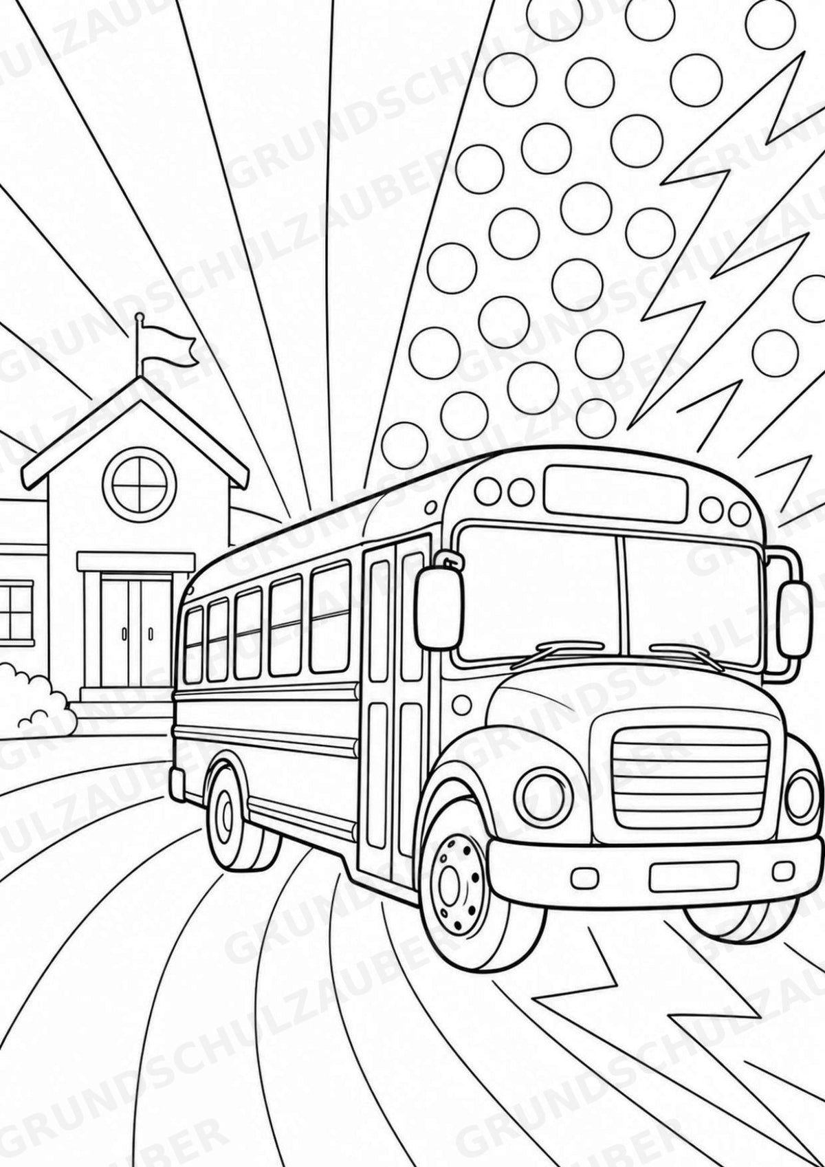 Schulstart POP Art Ausmalbilder 15 Malvorlagen – Materialseite 12