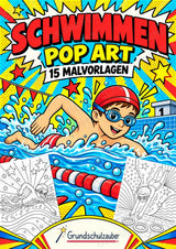 Schwimmen POP Art Ausmalbilder 15 Malvorlagen – Cover
