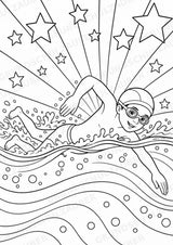 Schwimmen POP Art Ausmalbilder 15 Malvorlagen – Materialseite 2