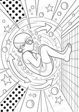 Schwimmen POP Art Ausmalbilder 15 Malvorlagen – Materialseite 7