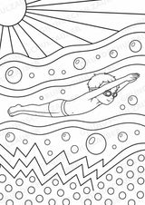 Schwimmen POP Art Ausmalbilder 15 Malvorlagen – Materialseite 8