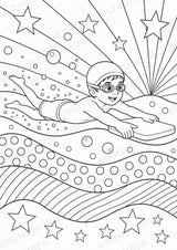 Schwimmen POP Art Ausmalbilder 15 Malvorlagen – Materialseite 9