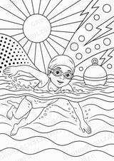 Schwimmen POP Art Ausmalbilder 15 Malvorlagen – Materialseite 12