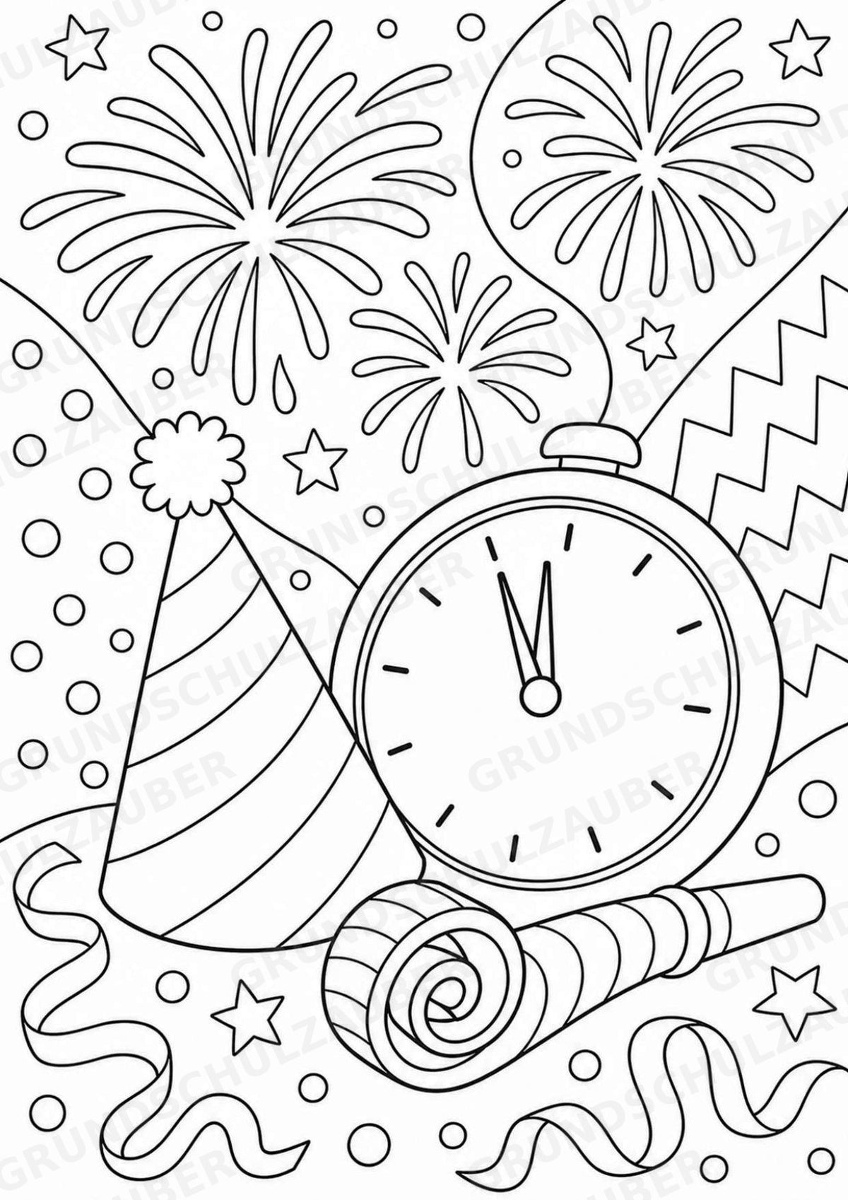 Silvester POP Art Ausmalbilder 15 Malvorlagen – Materialseite 4