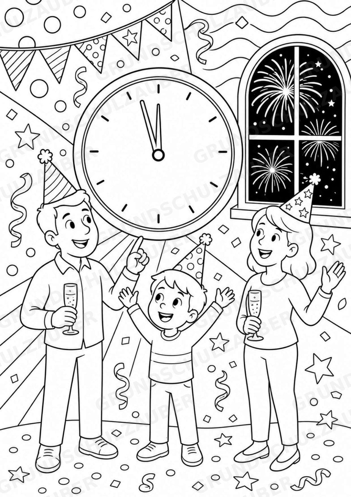 Silvester POP Art Ausmalbilder 15 Malvorlagen – Materialseite 12