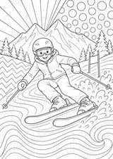 Skifahren POP Art Ausmalbilder 15 Malvorlagen – Materialseite 3