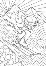 Skifahren POP Art Ausmalbilder 15 Malvorlagen – Materialseite 5