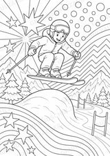 Skifahren POP Art Ausmalbilder 15 Malvorlagen – Materialseite 6