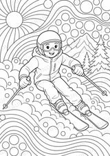 Skifahren POP Art Ausmalbilder 15 Malvorlagen – Materialseite 7