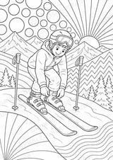 Skifahren POP Art Ausmalbilder 15 Malvorlagen – Materialseite 9