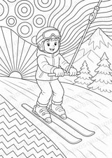 Skifahren POP Art Ausmalbilder 15 Malvorlagen – Materialseite 10