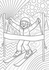 Skifahren POP Art Ausmalbilder 15 Malvorlagen – Materialseite 12
