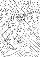 Skifahren POP Art Ausmalbilder 15 Malvorlagen – Materialseite 13