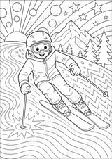 Skifahren POP Art Ausmalbilder 15 Malvorlagen – Materialseite 14