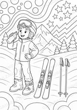 Skifahren POP Art Ausmalbilder 15 Malvorlagen – Materialseite 16
