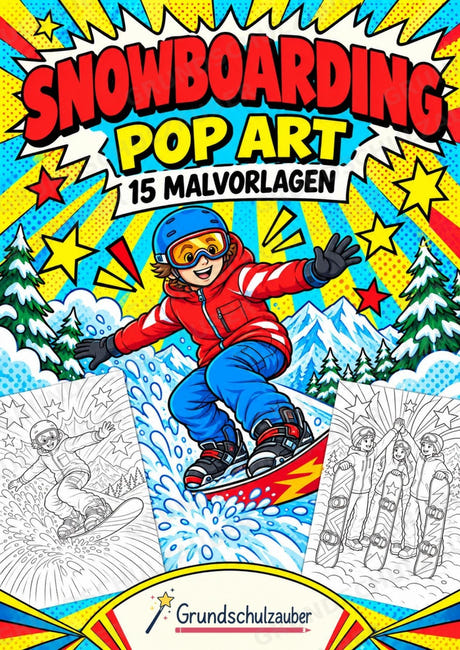 Snowboarding POP Art Ausmalbilder 15 Malvorlagen – Cover