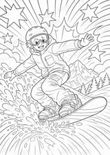 Snowboarding POP Art Ausmalbilder 15 Malvorlagen – Materialseite 2