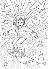 Snowboarding POP Art Ausmalbilder 15 Malvorlagen – Materialseite 6