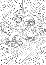 Snowboarding POP Art Ausmalbilder 15 Malvorlagen – Materialseite 7