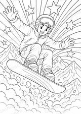 Snowboarding POP Art Ausmalbilder 15 Malvorlagen – Materialseite 8