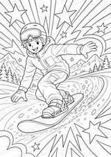 Snowboarding POP Art Ausmalbilder 15 Malvorlagen – Materialseite 12