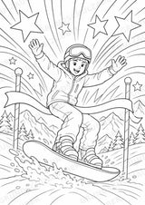Snowboarding POP Art Ausmalbilder 15 Malvorlagen – Materialseite 13