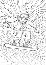 Snowboarding POP Art Ausmalbilder 15 Malvorlagen – Materialseite 14