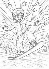 Snowboarding POP Art Ausmalbilder 15 Malvorlagen – Materialseite 15