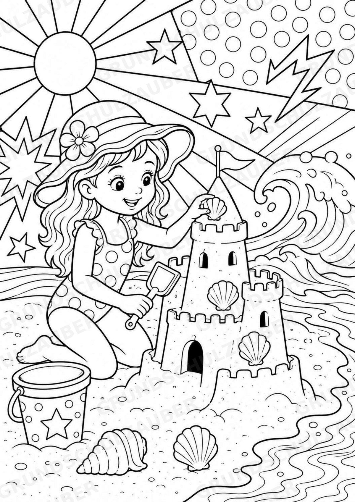 Sommer POP Art Ausmalbilder 15 Malvorlagen – Materialseite 2