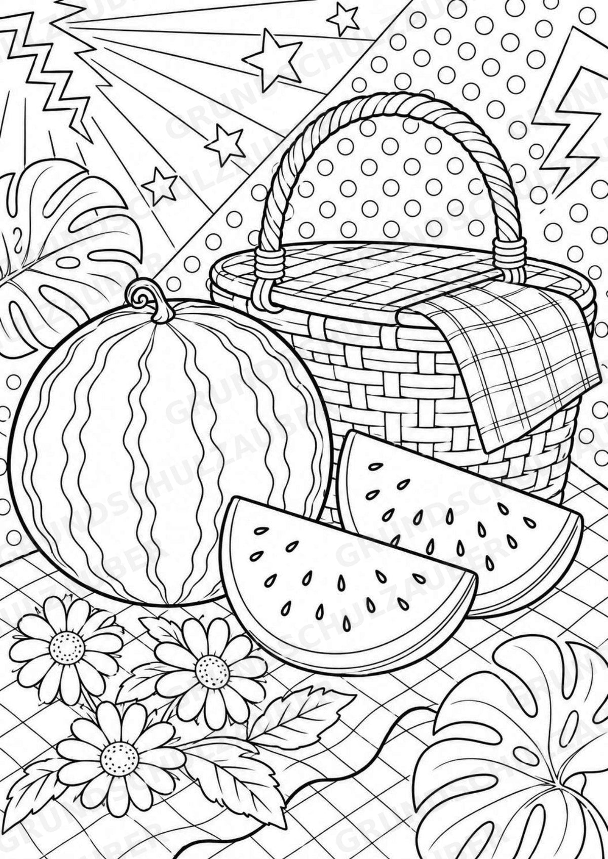 Sommer POP Art Ausmalbilder 15 Malvorlagen – Materialseite 4