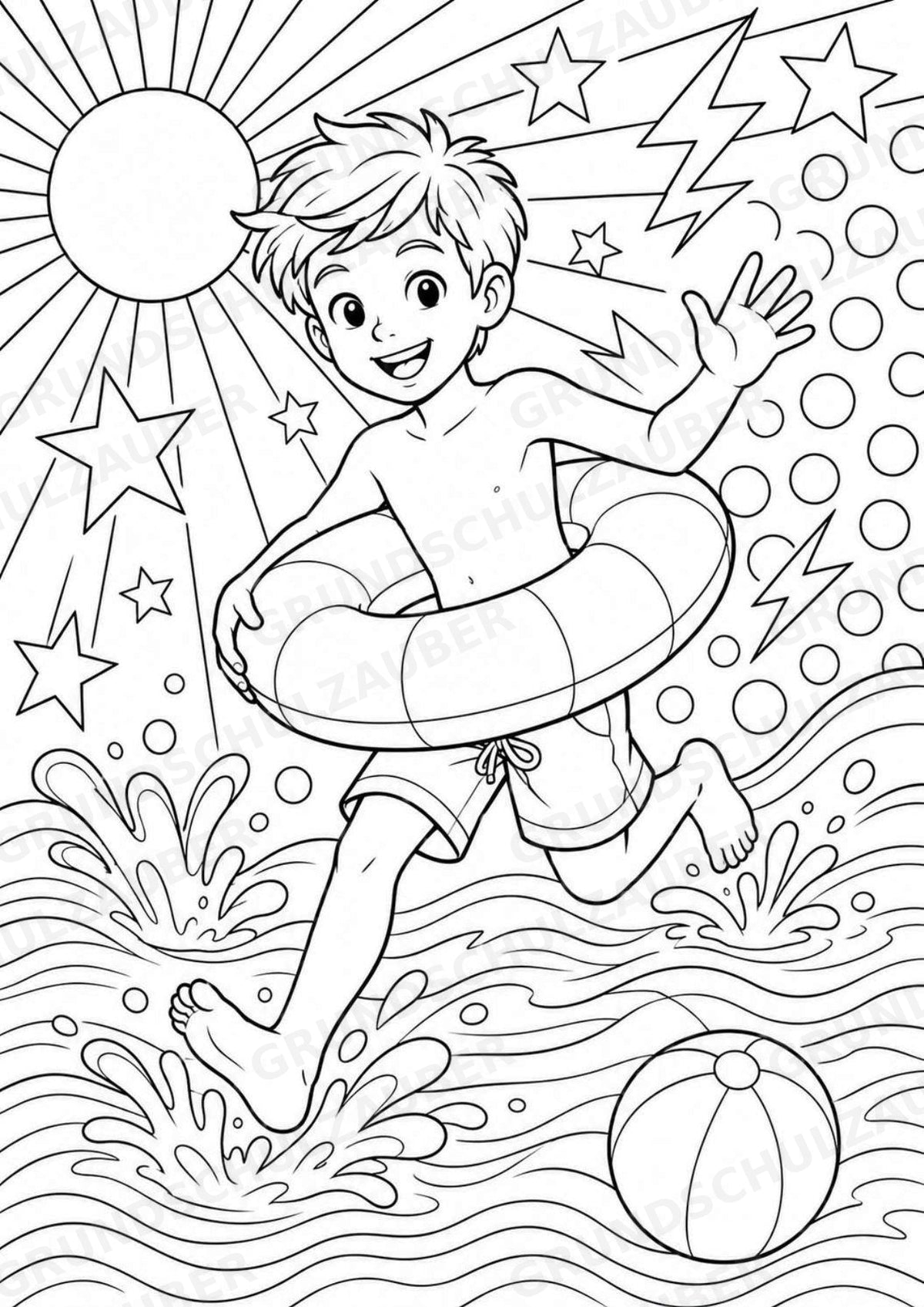 Sommer POP Art Ausmalbilder 15 Malvorlagen – Materialseite 5