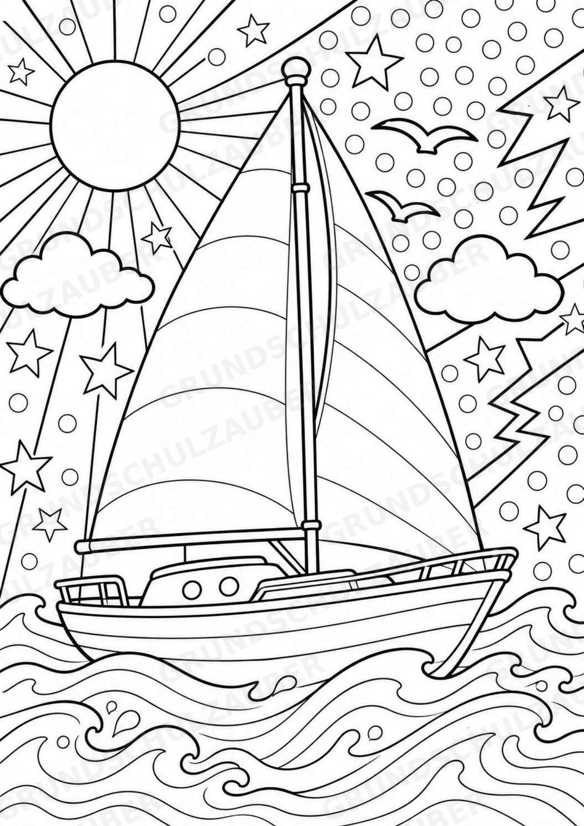 Sommer POP Art Ausmalbilder 15 Malvorlagen – Materialseite 7