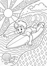 Surfen POP Art Ausmalbilder 15 Malvorlagen – Materialseite 3