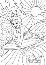 Surfen POP Art Ausmalbilder 15 Malvorlagen – Materialseite 4