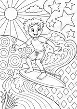 Surfen POP Art Ausmalbilder 15 Malvorlagen – Materialseite 5