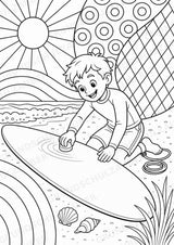 Surfen POP Art Ausmalbilder 15 Malvorlagen – Materialseite 13